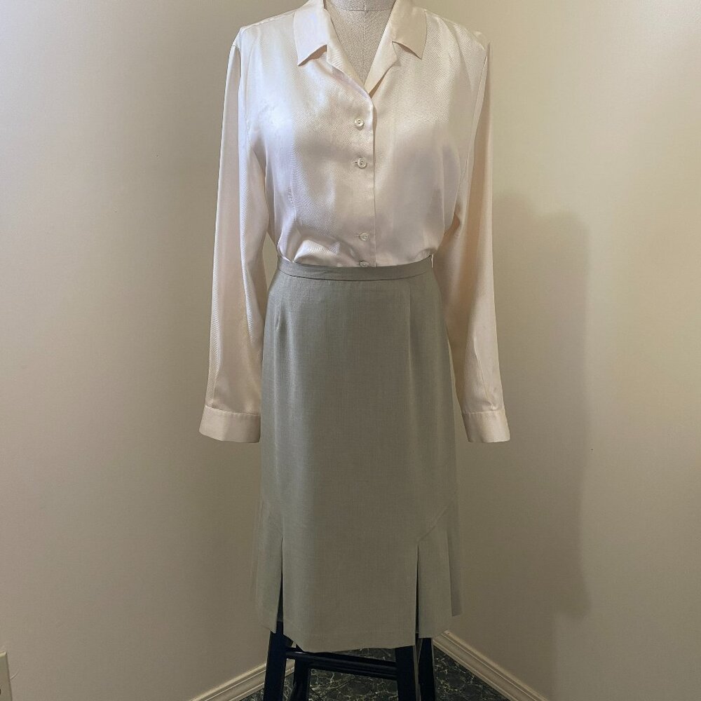 Grey, Pleated, Formal, Rafaella skirt, Size 10